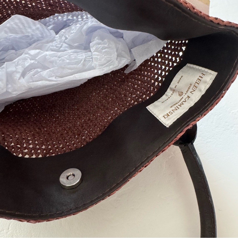 Helen Kaminski Raffia Tote with Leather Handles NWT - Picture 7 of 10